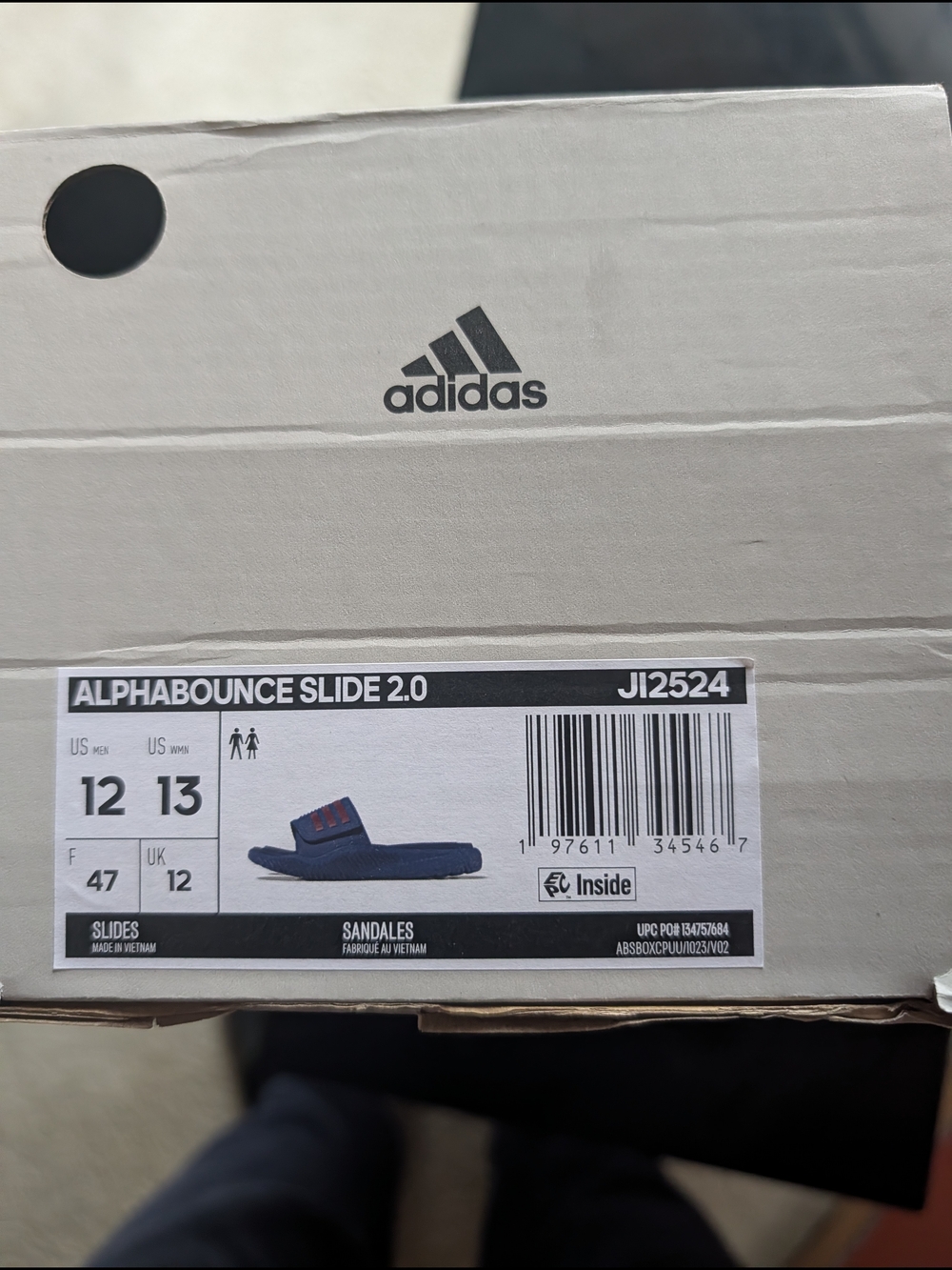 Adidas Alphabounce Slide 2.0 - Navy/Red